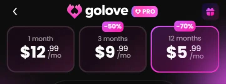 GoLove AI Pricing Plans - Affordable AI girlfriend subscriptions